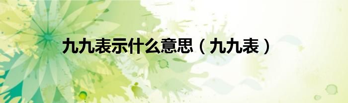 九九表示什么意思（九九表）
