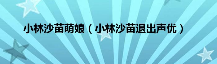 小林沙苗萌娘（小林沙苗退出声优）