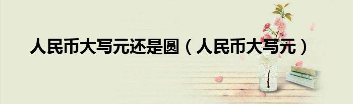 人民币大写元还是圆（人民币大写元）